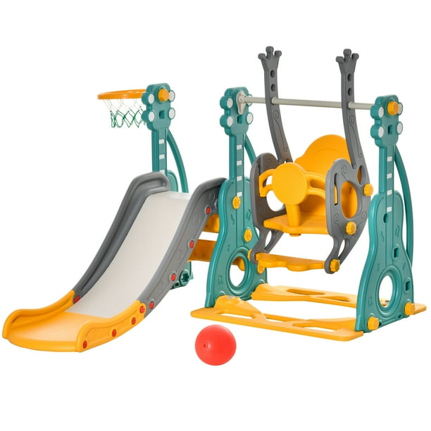 Balançoire de toboggan pour enfants 3 en 1 avec balançoire de