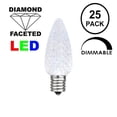 thumbnail image 2 of Novelty Lights 25 Foot C7 LED Outdoor Lighting Patio Christmas String Lights, Pure White, Black Wire, 25 Bulbs, 2 of 6