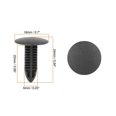 

40 Pcs 6mm Hole Dia Plastic Bolt Rivets Fasteners Bumper Retainer Clips Black for Toyota
