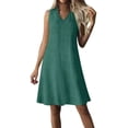 thumbnail image 3 of Horkkom Sleeveless Dress for Women V Neck Zipper Mini Dresses Summer Beach Vacation Sundresses L, 3 of 10