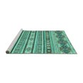 thumbnail image 2 of Ahgly Company Machine Washable Indoor Square Abstract Turquoise Blue Modern Area Rugs, 5' Square, 2 of 4