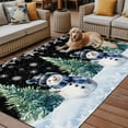 thumbnail image 2 of Fsddascl Black Snowman Christmas Outdoor Rug for Patio/Deck/Porch, Non-Slip Large Area Rug 5 x 8 Ft, Snowflake Green Xmas Tree Indoor Outdoor Rugs Washable Area Rugs, Reversible Camping Rug Carpet, 2 of 5