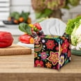thumbnail image 5 of FUIALDOLG Tissue Box Cover PU Leather Home Decor, Colorful Boho Floral Waterproof Square Car Tissue Holder Storage for Bathroom Vanity, Countertops, Dressers, Night Stand and Offices, 5 of 7