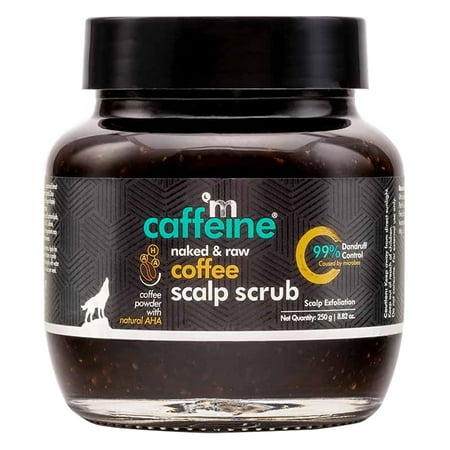 mCaffeine Naked and Raw Hydrating Coffee Scalp Scrub, Natural Aha, 8.82 oz
