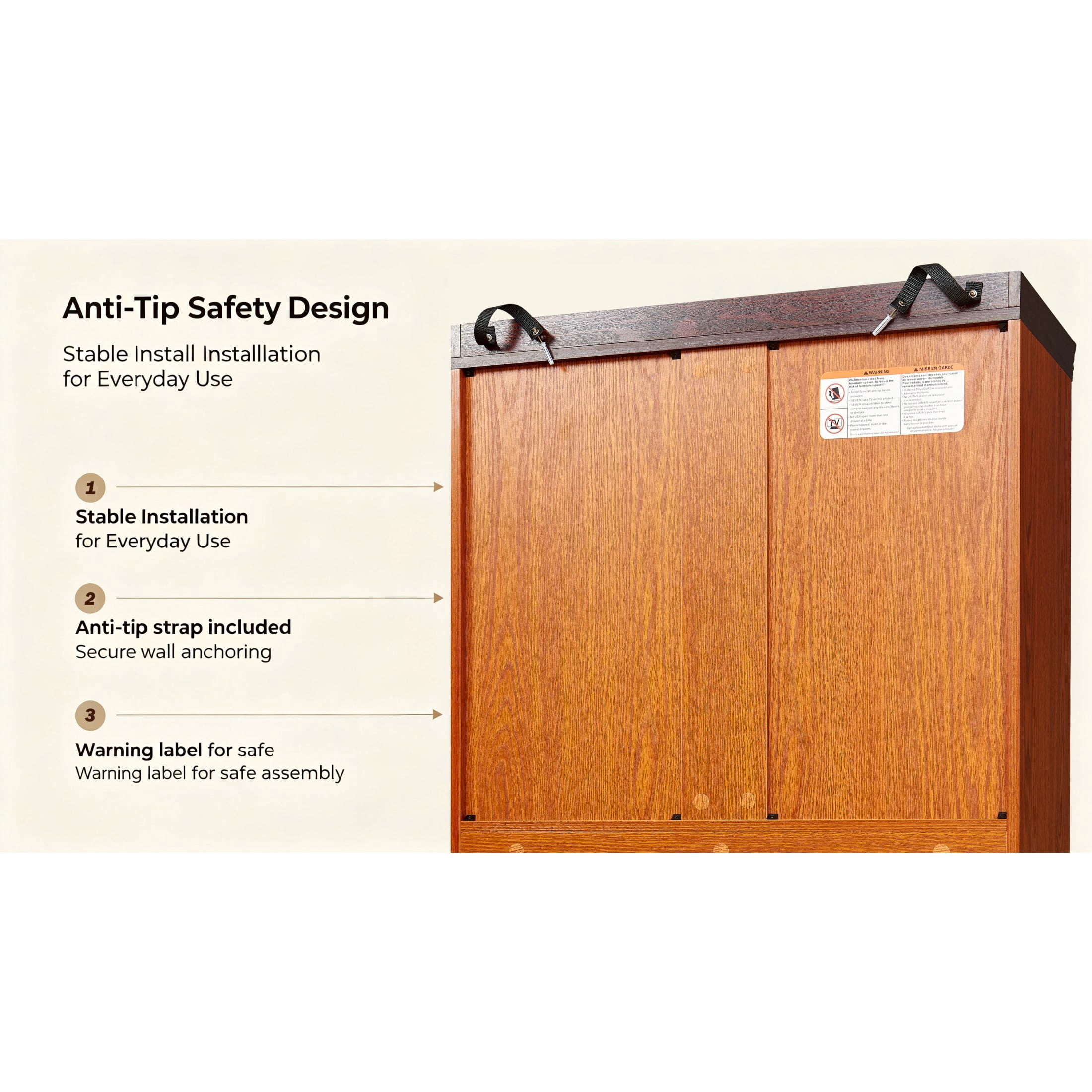 GDF Studio Calis 70.86" Tall Freestanding Storage Cabinet with Doors, Adjustable Shelves Display Cabinet, Dark Oak