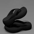 thumbnail image 5 of oqasdz Womens Slippers Summer Thick Sole Soft Non Slide Flip Flops Outdoor Beach Vacation Solid Color Slippers Casual Wear,Black, 5 of 7
