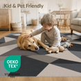 thumbnail image 4 of ODIKA 3'x5' Washable Throw Rug Stain Resistant, Low Profile, Non-Slip Monochrome Geometric Abstract Art Design Elegant Interplay of Shapes and Shadows for Modern for Entryway, Kitchen, Mudroom, 4 of 7