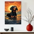 thumbnail image 3 of Blackand Tan Coonhound Canvas Wall Art Framed Great Wave Oil Painting Stretched and Framed Artsy Romantic Wall Paintings Girlfriend gift for Living Room Bedroom Bathroom Office Wall Décor, 3 of 4