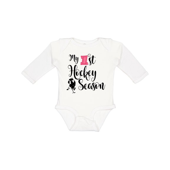 Inktastic My 1st Hockey Season Girls Long Sleeve Baby Bodysuit