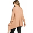 thumbnail image 3 of Love Tree Women's Soft Cozy Fringe Convertible Poncho Cardigan (Clay, Large), 3 of 3