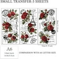 thumbnail image 2 of 3pcs/Set Vintage Rose Rub on Transfers for Furniture and Crafts 6x12 inch Floral Furniture Transfer Sticker Furniture Decals Decor Transfer Stickers Rub on Decals for Furniture DIY, 2 of 8
