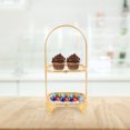 thumbnail image 4 of 2pcs Wedding Dessert Stand Party Square Cake Holder Cupcake Offering Shelf (Golden), 4 of 6