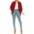 thumbnail image 4 of Women's Plus Size Solid Casual Cardigan Loose Fit Draped Ruffles Kimono Sleeve, 4 of 6