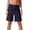 shorts 3#Navy, variant on oqasdz Women's Ruched Foldover Waist Shorts Solid Color Casual Knee Length Bermuda Shorts for Yoga Athletic and Daily Wear