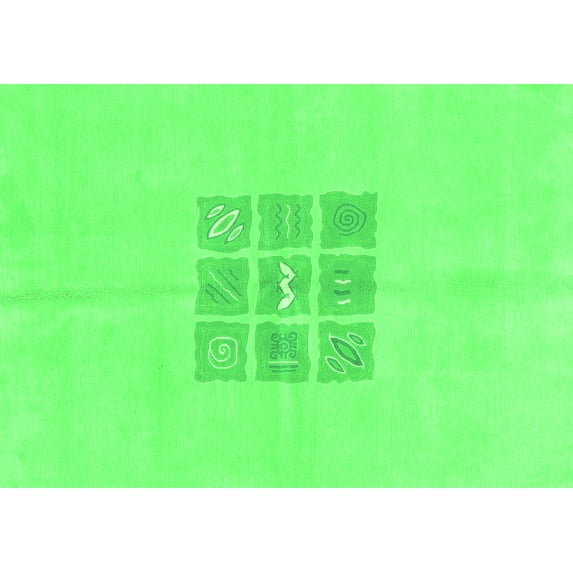 Ahgly Company Indoor Rectangle Abstract Green Modern Area Rugs, 3' x 5'