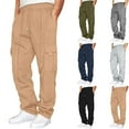 thumbnail image 5 of YOTMKGDO Straight-Leg Baggy Casual Solid Pants for Men, Black M, 5 of 6