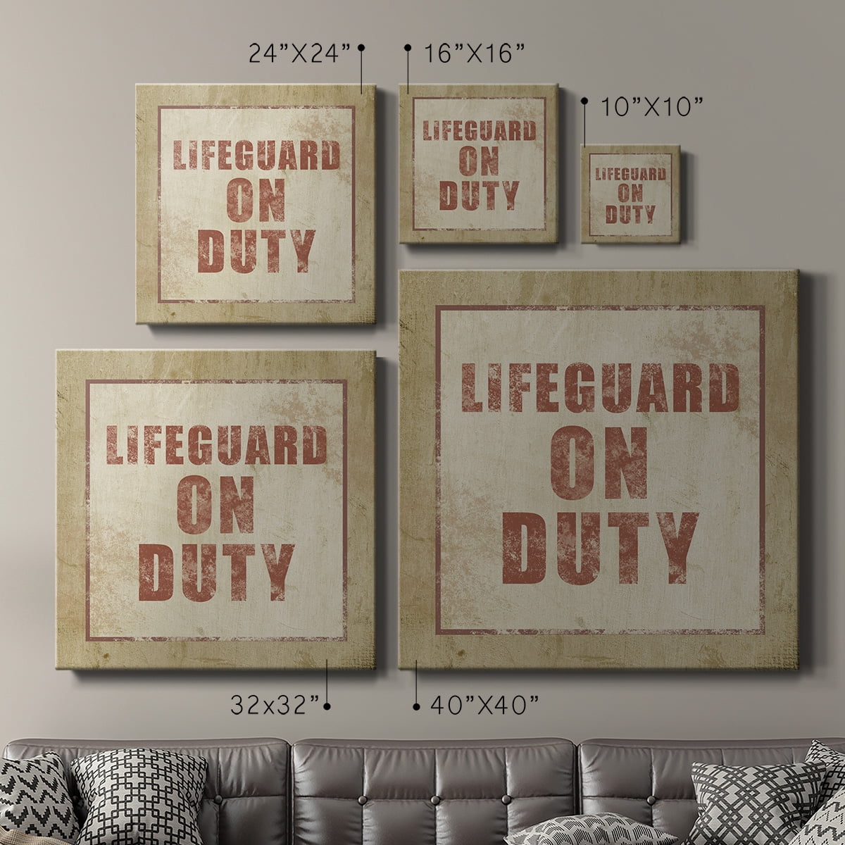 Wexford Home Beach Sign V-Premium Gallery Wrapped Canvas, 32" x 32" - Ready to Hang