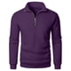 thumbnail image 5 of RKSTN Men's 1/4 Zipper Sweatshirts Oversized Quarter Zip Stand Up Collar Long Sleeved Pullover Hoodless Sweatshirt Top Mens Casual Half Zipper Loose Sweatshirt Plus Size Solid Henley Collared Shirt, 5 of 7