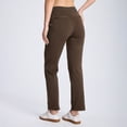thumbnail image 3 of MASKERT Women’s Fleece Pants, High Waisted Casual Straight Leg Pants with Stretch, Warm Fleece Lined Slim Fit Pants with Zipper Pockets for Work Golf Hiking Daily Wear, 3 of 10