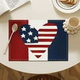thumbnail image 4 of Beautynvta 4th of July Placemats, Patriotic Linen Table Mats, America Flag Stars Stripe Place Mats for Independence Memorial Day Party Kitchen Dining Decoration, 11.8x17.7 In, 4 of 5