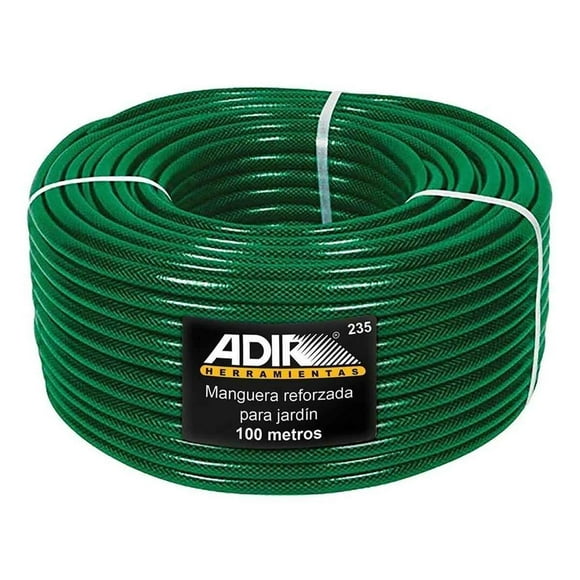 Manguera Para Jardin Adir Reforzada Verde 1/2 Pulgada 100 Metros