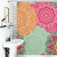thumbnail image 4 of Retro Floral Pattern Shower Curtain for Bathroom, Polyester Cloth Shower Curtain with Hooks, Modern Shower Curtain, Art Deco Shower Curtain, 72x72 inch Shower Curtain, 12 Hooks, 4 of 5