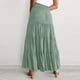 thumbnail image 5 of Falda de satén lisa de cintura alta con cinturilla elástica para mujer - Vestido midi de corte A para ocasiones informales, fiestas y trabajo - Poliéster transpirable, tallas S a XXL, 5 of 7