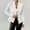 White-Coat, variant on Qetyuw Womens Jacquard Crop Coat Stand Collar Button Down Open Front Blazers Long Sleeve Casual Office Jackets