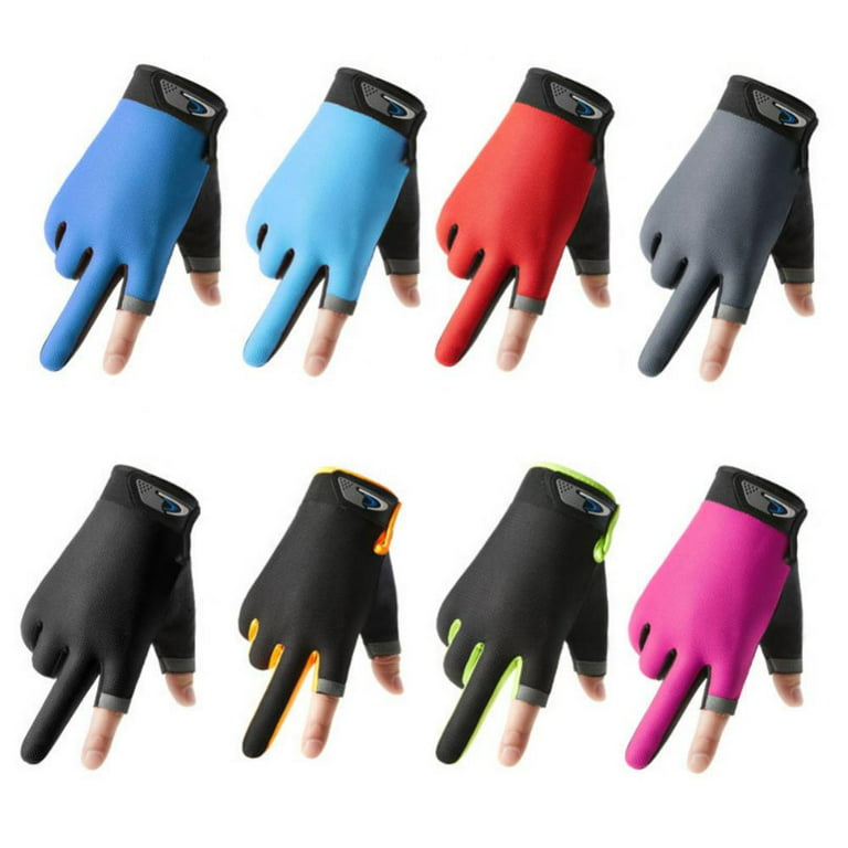 Fishing Gloves,Breathable Non-Slip Half-Finger/2 Finger Cut Sun