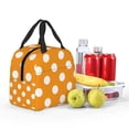 thumbnail image 4 of Logiee Orange And White Polka Dot Print Lunch Bag,Lunch Box for Women Men,Insulated Reusable Lunch Box for Adult,Lunch Tote Bag,Lunch Container for Office Work Picnic Beach or Travel, 4 of 7