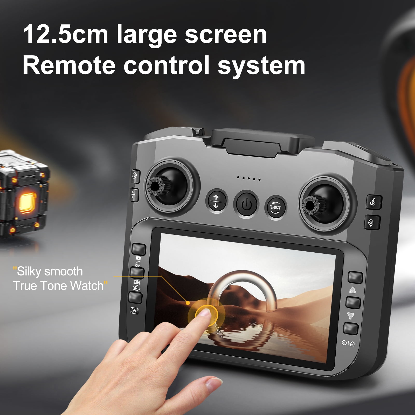 S156 Drone with 4.5in Screen Remote Control, 1080P HD Dual Camera, Brushless Motor, Optical Flow Positioning, One-Click Take off and Landing, Easy Control Drone Gift