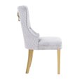 thumbnail image 4 of Miekor Furniture Simba Gold 2 Piece Dinning Chair Finish with Velvet Fabric in Light Gray W5U324, 4 of 7