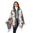 thumbnail image 3 of FORMRS Womens Scarf Winter Soft Long Big Warm Shawls Wrap Tassel Scarves, Red Snowmen, 3 of 9