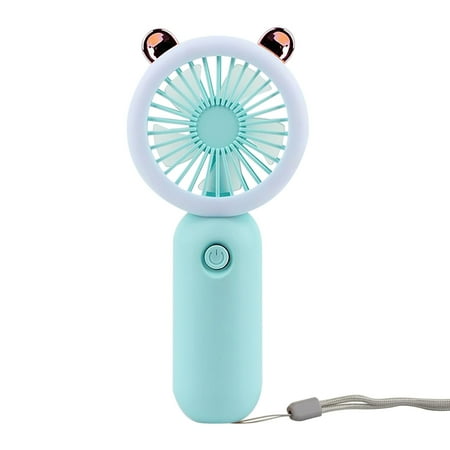 

Pompotops Portable Handheld Fan Cosmetic Fan With Light Handheld Fan USB Portable Charging With Night Light Desktop Mini Pocket Small Fan Blue