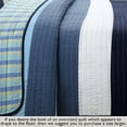 thumbnail image 4 of Cozy Line Navy Blue Striped Boy 100% Cotton 2 Piece Reversible Quilt Set, Twin, 4 of 6
