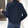 thumbnail image 5 of DeHolifer Womens Jackets Casual Solid Color Cropped Coats Button Down Winter Shackets Navy XXL, 5 of 8