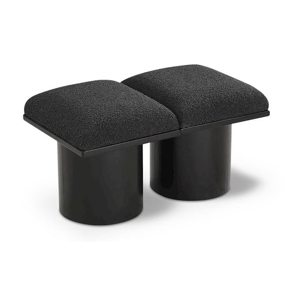 Meridian Furniture Pavilion Black Boucle Fabric Bench