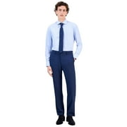 Tallia Mens Classic fit Dress Pants 40 / 30 Navy Blue Plaid Stretch