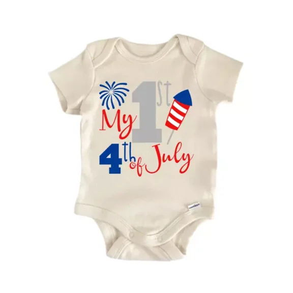My 1St 4Th Of July Baby Boy Girl Clothes Infant Bodysuit Cute Newborn Cute Baby Onesie, BABY BODYSUIT LAT 4424