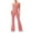 Pink, variant on Women's Summer Jumpsuit Sleeveless Jumpsuits Fall Bell Bottom Athletic Yoga Halter Jumpers And Rompers Pink Large