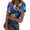 Blue(Floral Print), variant on Sexy Tops for Women Short Sleeve Ribbed Slim Fit Hawaiian Shirts for Women Casual Maple Leaf Print Crew Neck Tops for Women Trendy Stretchy Beach Summer Blouses Purple XXL