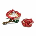 thumbnail image 3 of Bejeweled Pewter Multi Color Finish ROSA Red Rose Ring Pad Trinket Box, 3 of 6