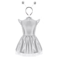 thumbnail image 3 of Raenseen Kids Girls 2pcs Alien Dress Up Outerspace Robot Outfit Flying Sleeve Twirl Swing Dresses Silver 16, 3 of 7