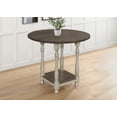 thumbnail image 3 of Home Design Ashley 5-Piece Round Counter Table with Square Storage Shelf and 4 Slat-Back Cushioned Chairs, Traditional Style, Comfortable Adult Seating, Turned Legs, Antique Gray/Warm Gray, 3 of 5