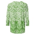 thumbnail image 4 of Pompotops Mode Femme Col Rond T-Shirt Manches 3/4 Blouse Imprimée Hauts Chandail en Molleton Liquidation, 4 of 4
