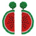 thumbnail image 1 of 1 Pair of Stylish Watermelon Earrings Fruit Styled Eardrops Lady's Ear Jewelry, 1 of 3