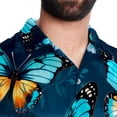 thumbnail image 5 of Flower Butterfly Men's Short Sleeve Button Down Casual Beach Printed Shirts, 5 of 6