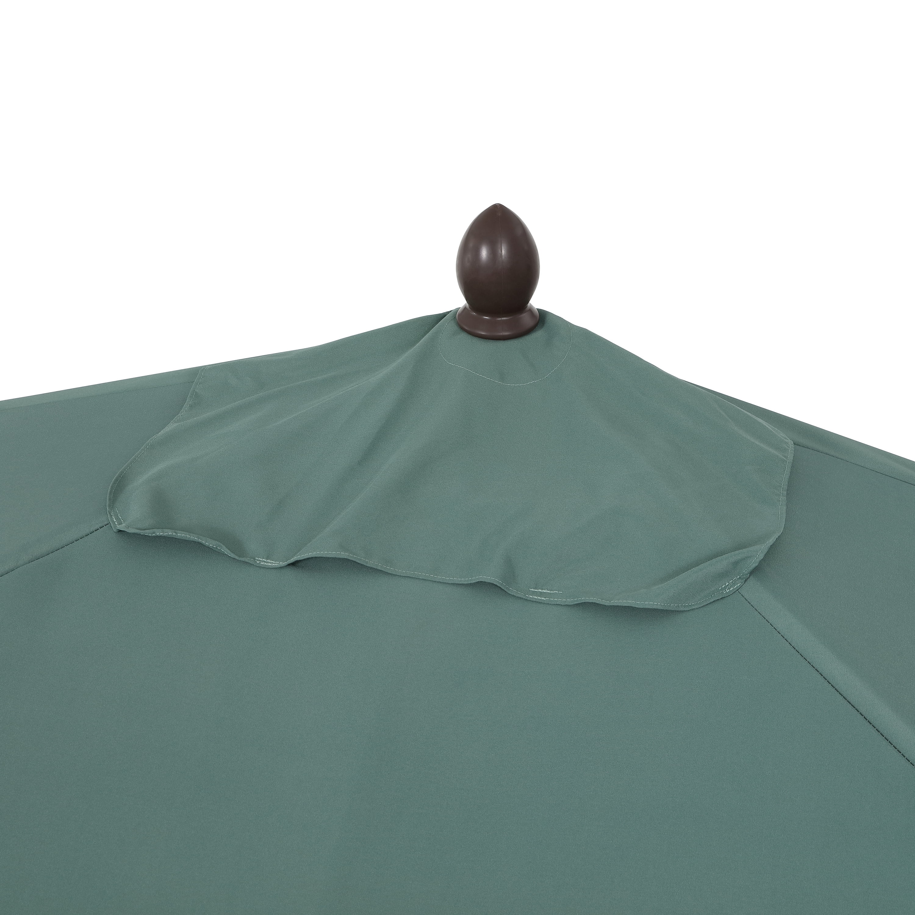 JONATHAN Y Sidney 9 ft. Half Market Patio Umbrella, Classic Mid-Century Rectangular with Crank, Wind Vent and UV Protection, Green/White