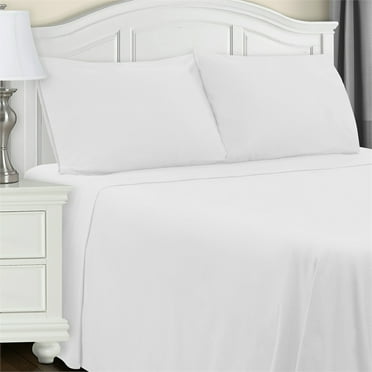 Superior 3-Count 150 GSM White Cotton Flannel Sheet Set, Twin