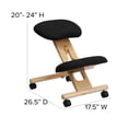 thumbnail image 5 of Scranton & Co Contemporary Fabric/Wood Mobile Ergonomic Kneeling Chair in Black, 5 of 7